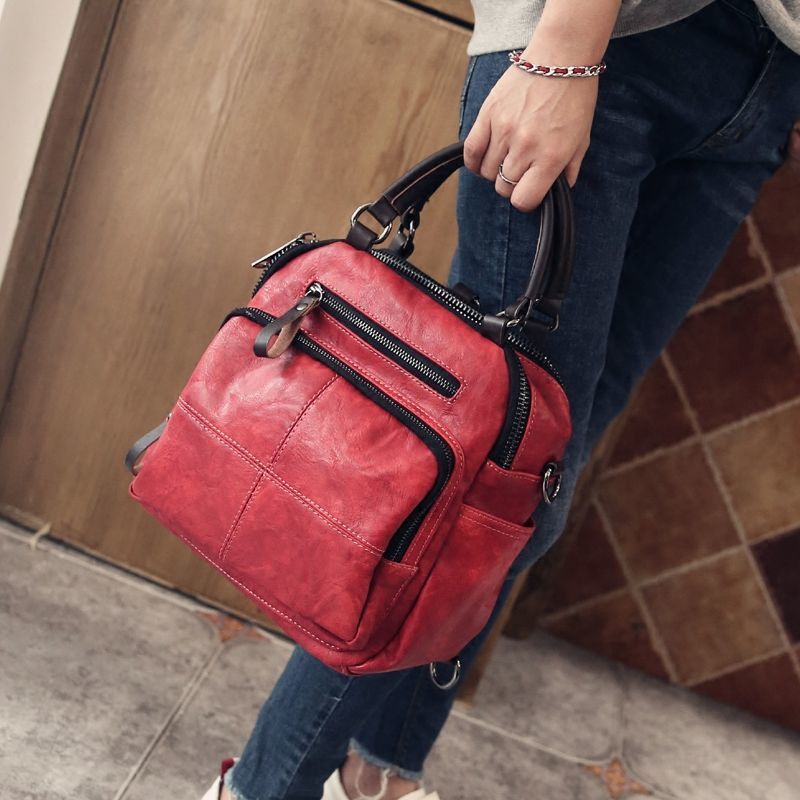 Leather Work Womens Backpack - Женский рюкзак 2026, винтажная сумка из